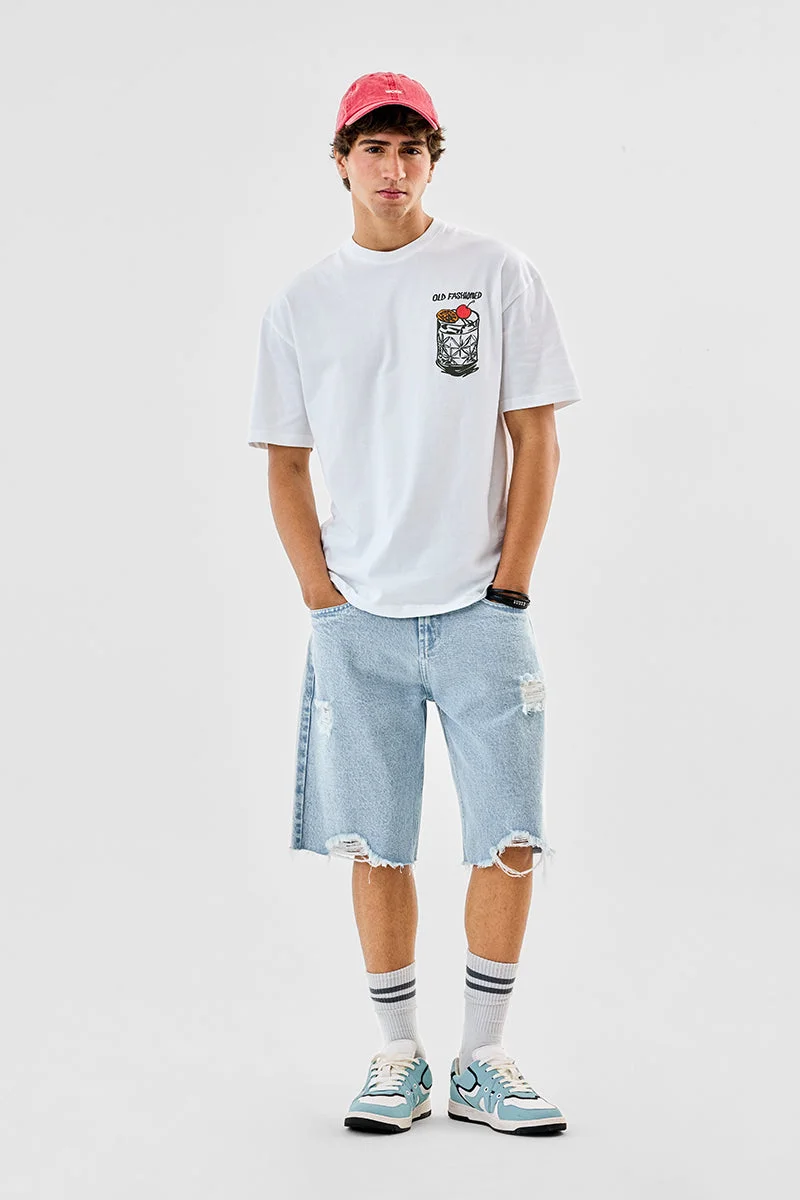 سنيتش Old Fashioned 100% Cotton Oversized T-Shirt
